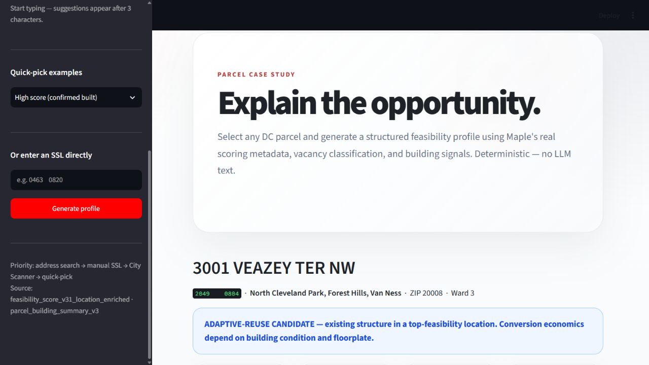 Case Study view in the Maple software